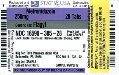 Metronidazole 250 mg Label Image (Metronidazole 250 mg Label)